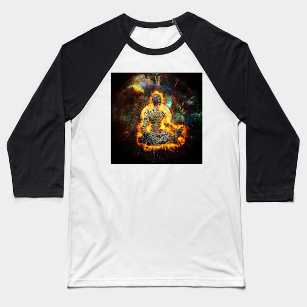 Meditation in Vivid Space Baseball T-Shirt by rolffimages